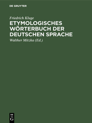 cover image of Etymologisches Wörterbuch der deutschen Sprache